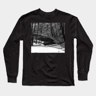 Winter scenery in black and white Long Sleeve T-Shirt